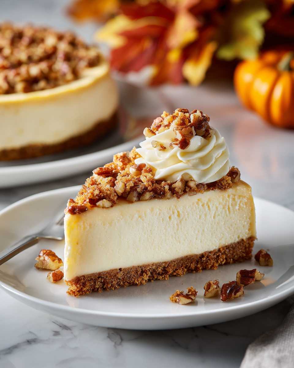 Creamy Baked Butter Pecan Cheesecake