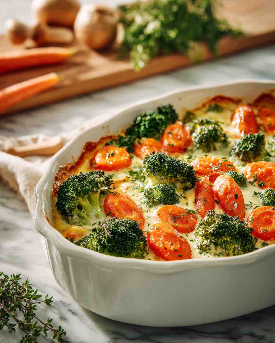 Creamy Baked Carrot and Broccoli Casserole