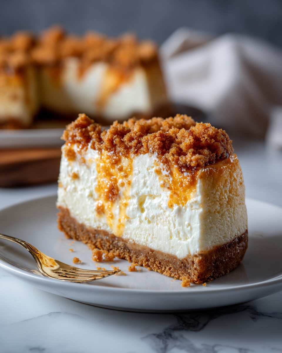 Creamy Baked Carrot Cheesecake with Streusel Topping
