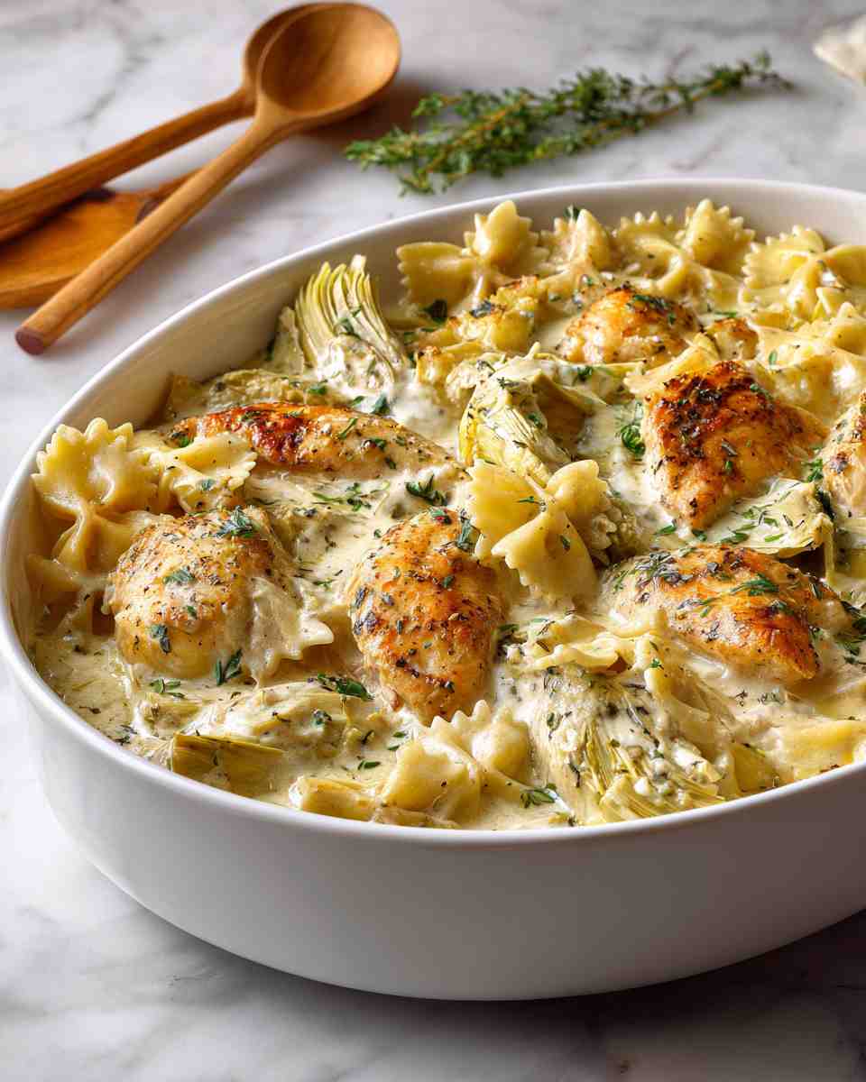 Creamy Baked Chicken and Artichoke Casserole