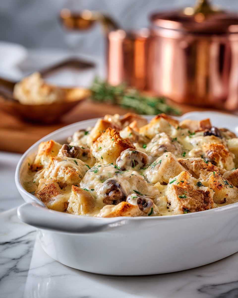 Creamy Baked Chicken and Crouton Casserole