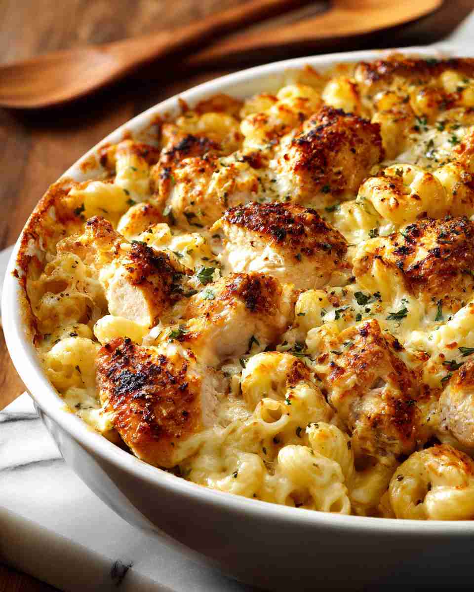 Creamy Baked Chicken and Macaroni Casserole
