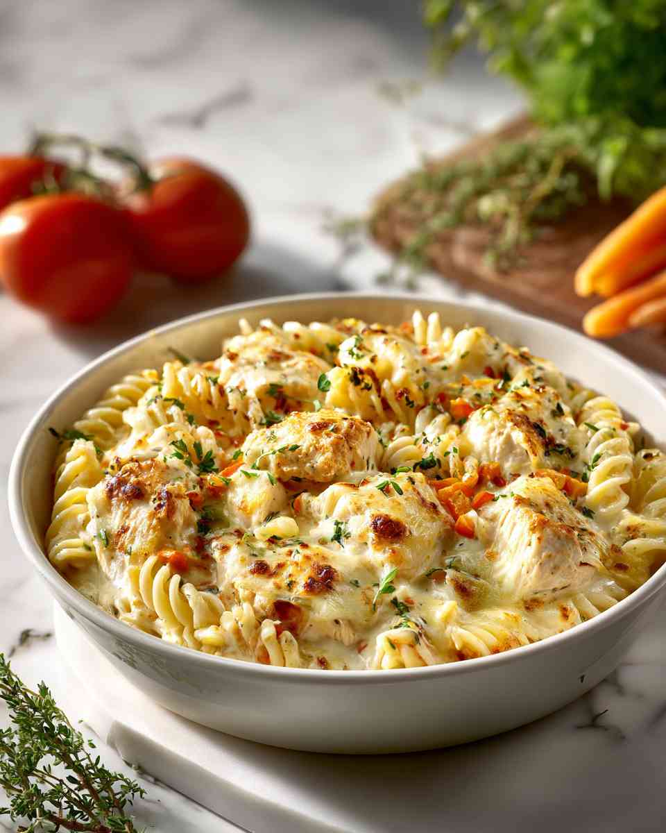 Creamy Baked Chicken and Pasta Casserole