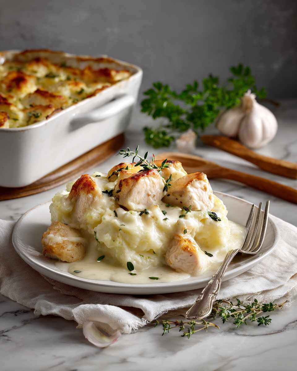 Creamy Baked Chicken and Potato Casserole