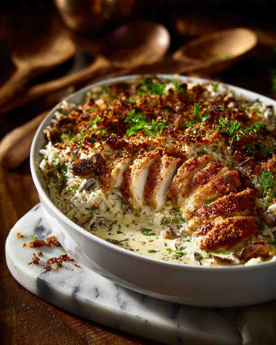 Creamy Baked Chicken and Wild Rice Casserole