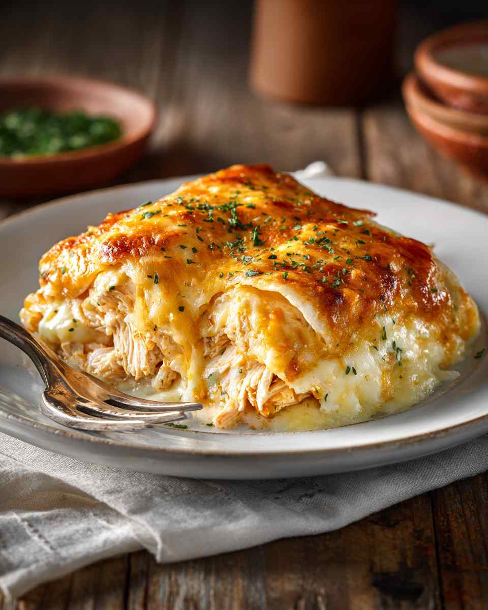 Creamy Baked Chicken Enchiladas
