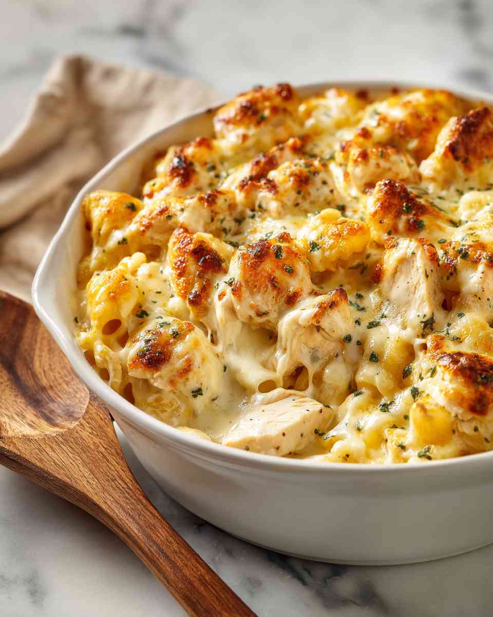 Creamy Baked Chicken Ranch Mac and Cheese