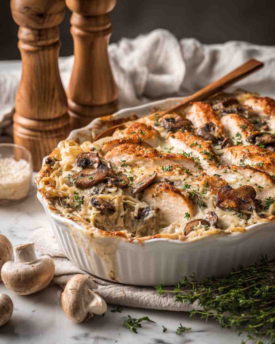 Creamy Baked Chicken Tetrazzini