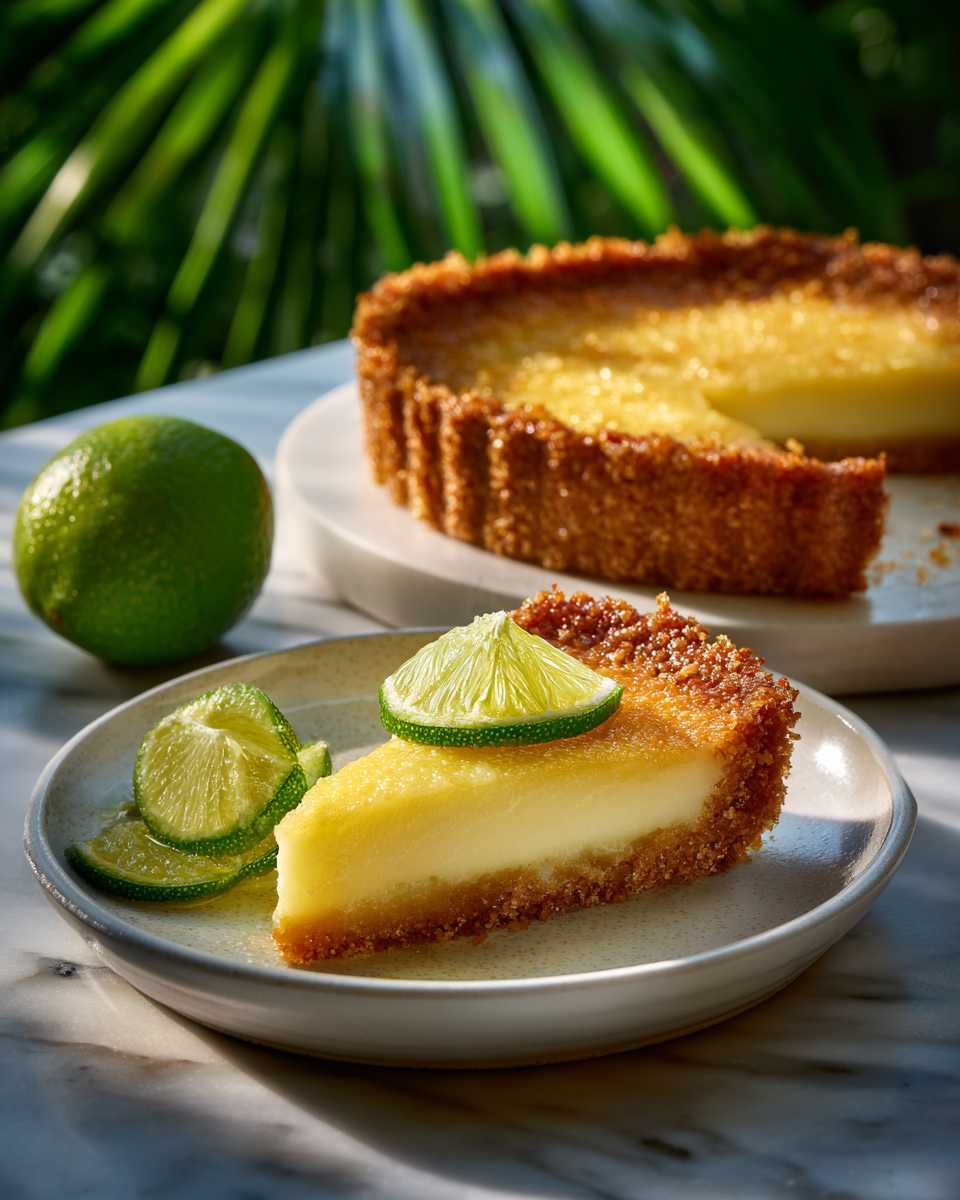 Creamy Baked Lime Tart with Almond Crust