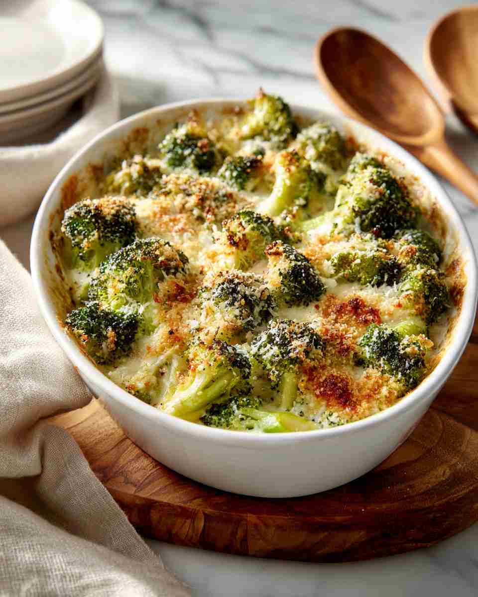 Creamy Baked Parmesan Broccoli Casserole