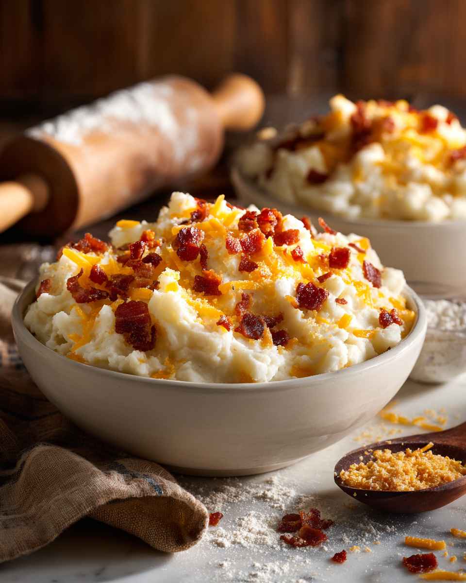 Creamy Baked Potato Cheddar Soup with Bacon