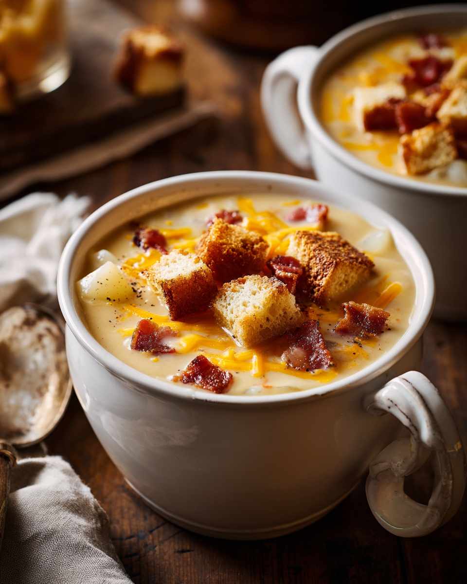 Creamy Baked Potato Soup with Bacon and Cheddar