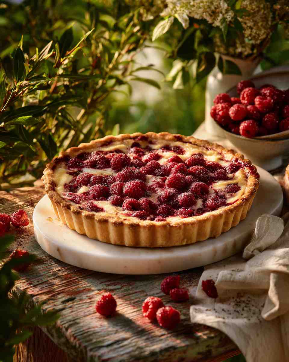 Creamy Baked Raspberry Pie