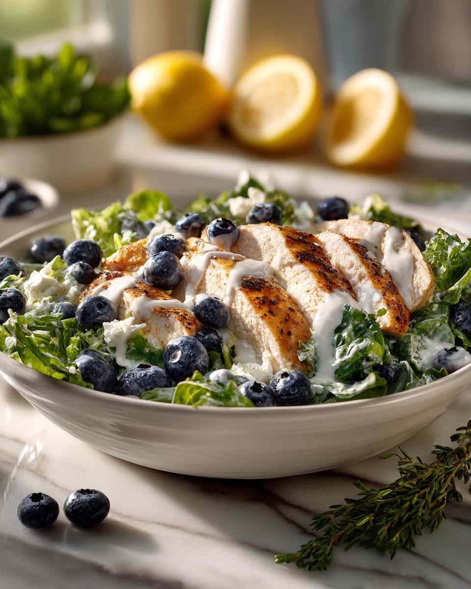 Creamy Blueberry Chicken Salad with Lemon Yogurt Dressing