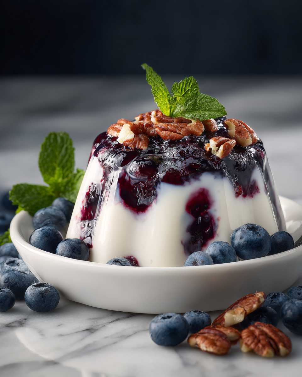 Creamy Blueberry Gelatin Dessert