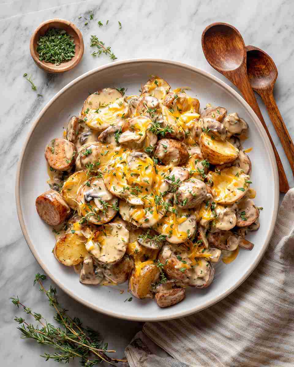 Creamy Bratwurst and Potato Skillet