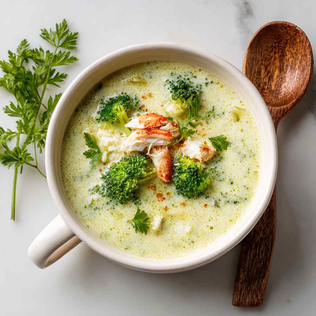 Creamy Broccoli and Crab Bisque