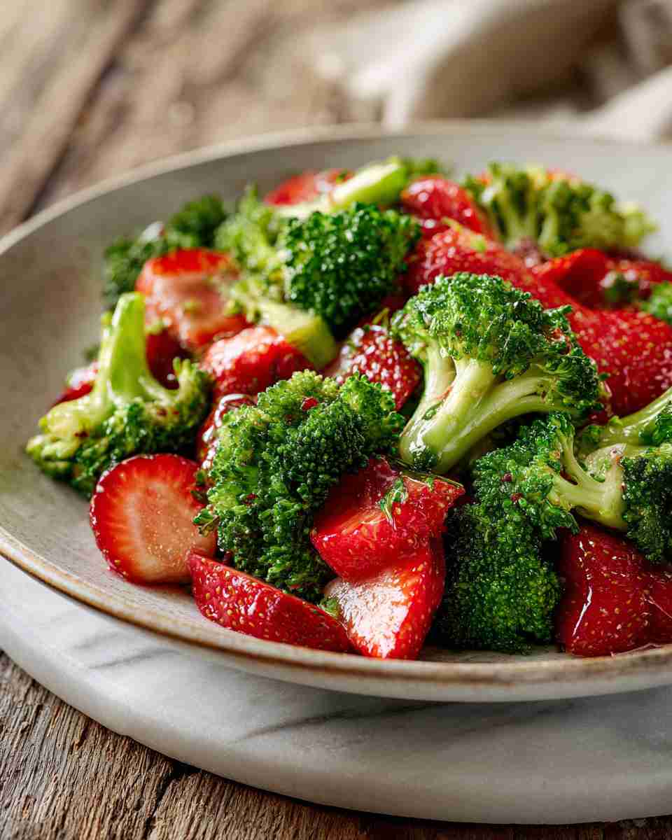 Creamy Broccoli and Strawberry Salad
