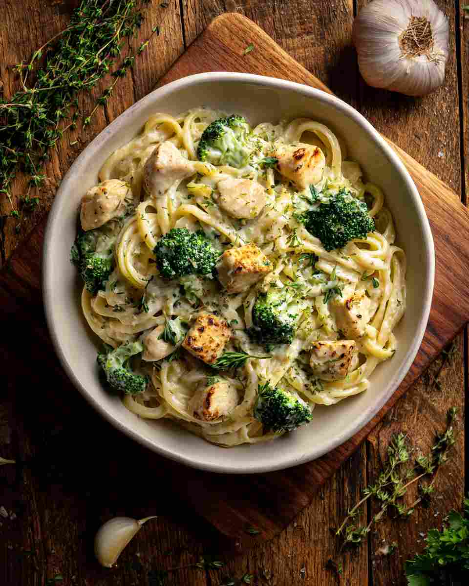 Creamy Broccoli Chicken Alfredo Pasta