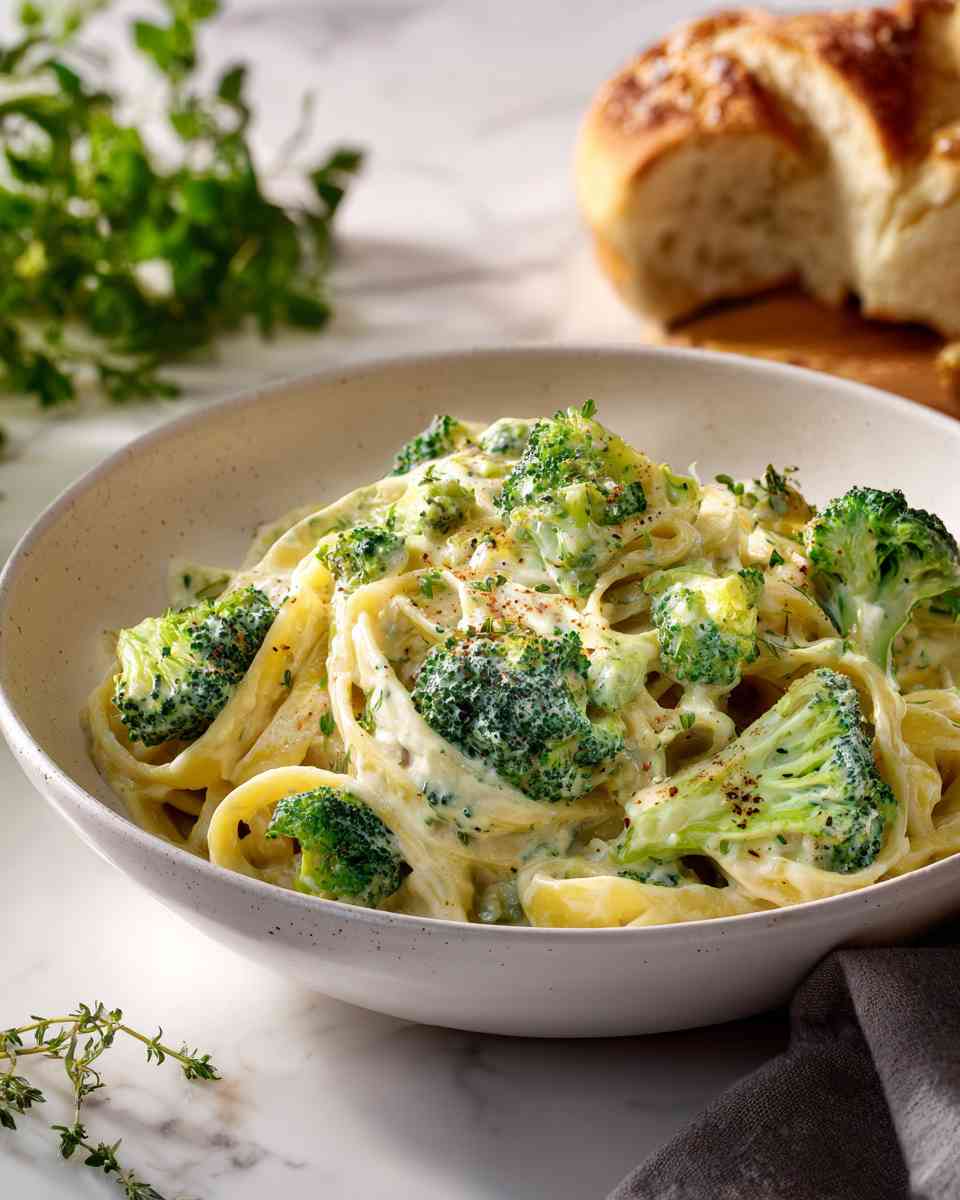Creamy Broccoli Fettuccine Alfredo