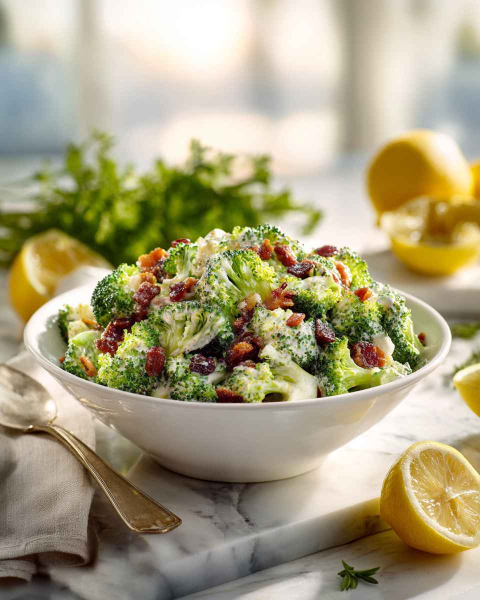 Creamy Broccoli Salad with Bacon and Raisins