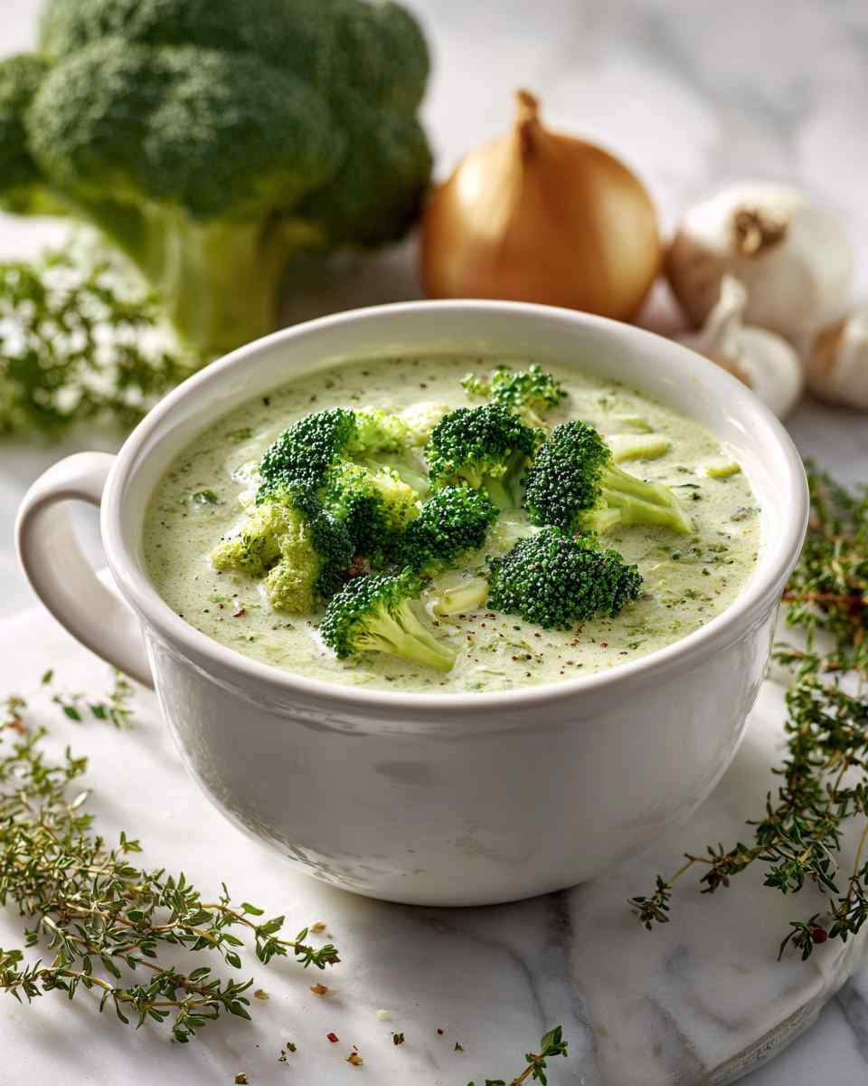 Creamy Broccoli Soup with Herbs and Spices