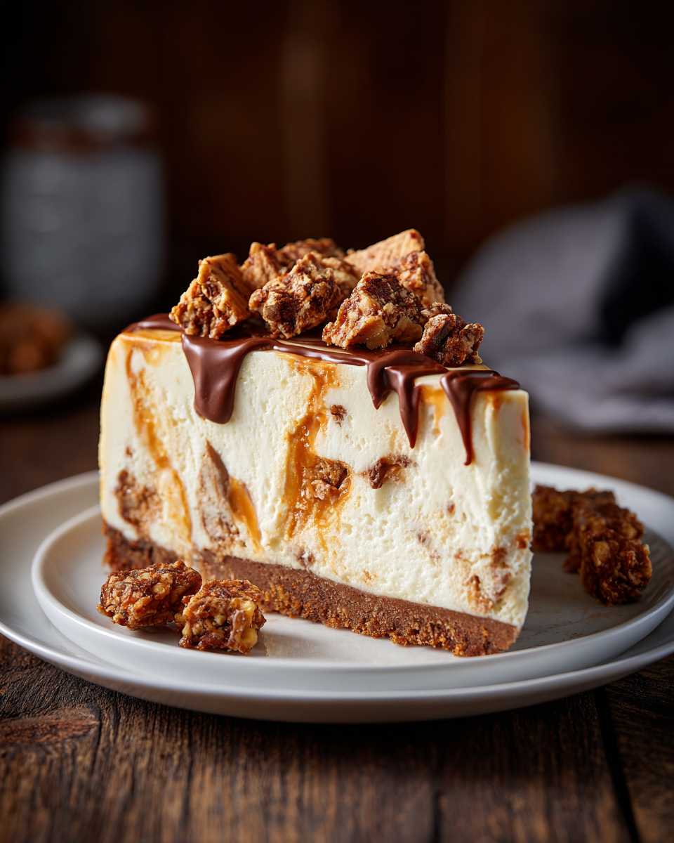 Creamy Butterfinger Cheesecake