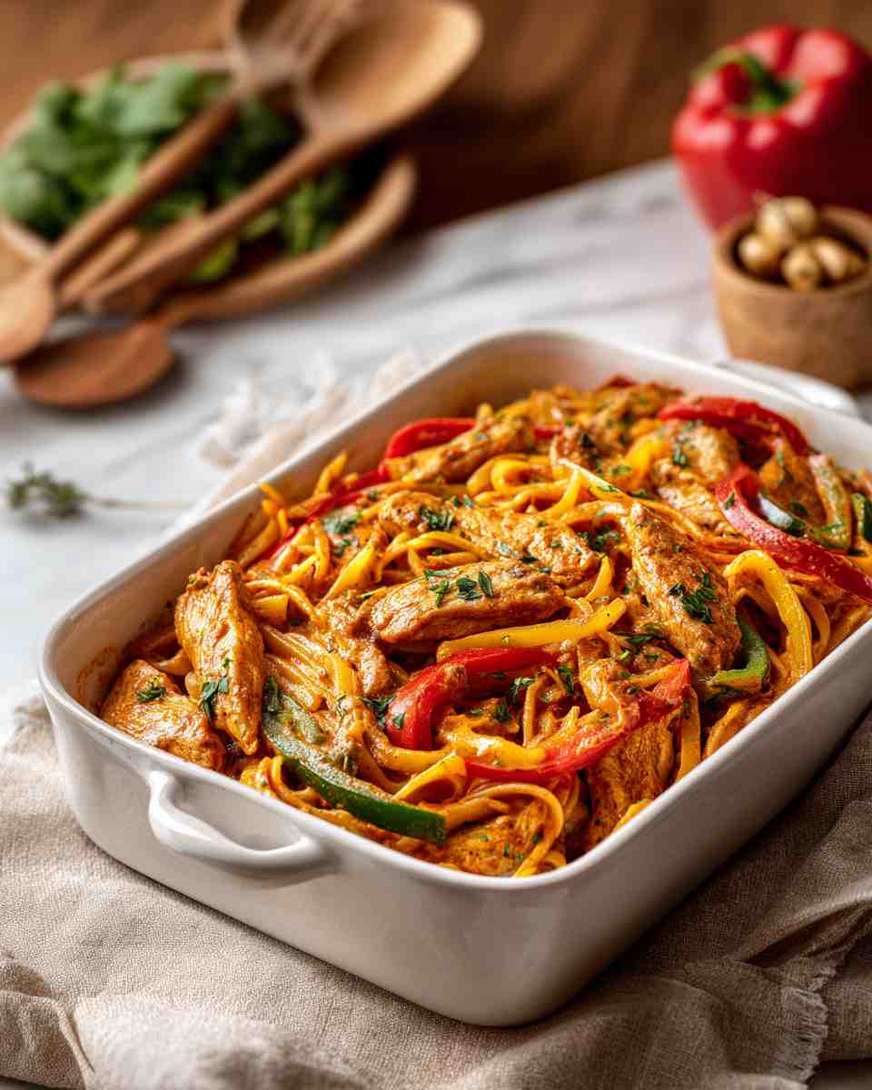 Creamy Cajun Chicken Pasta Casserole