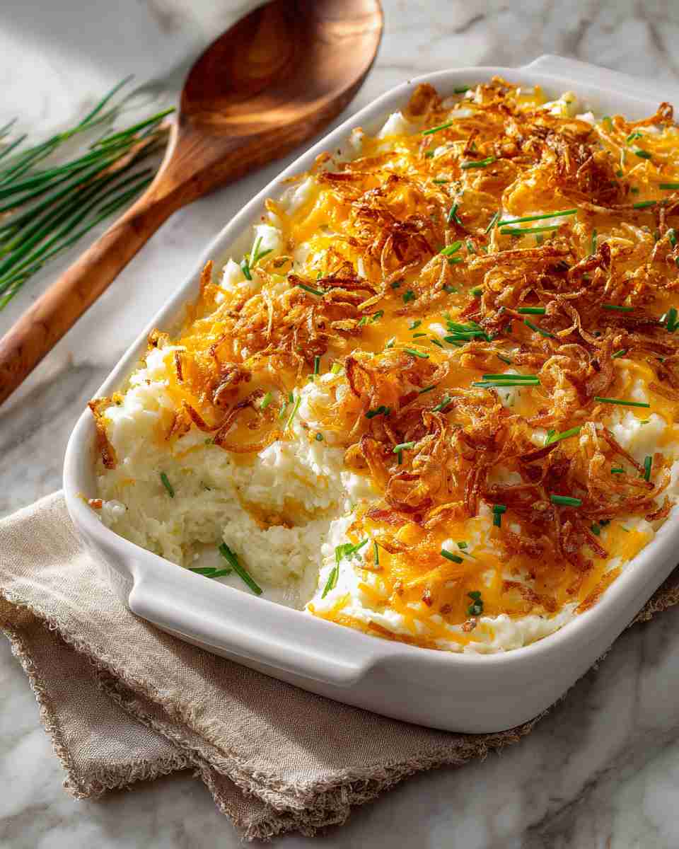Creamy Cheddar and Chive Mashed Potato Bake