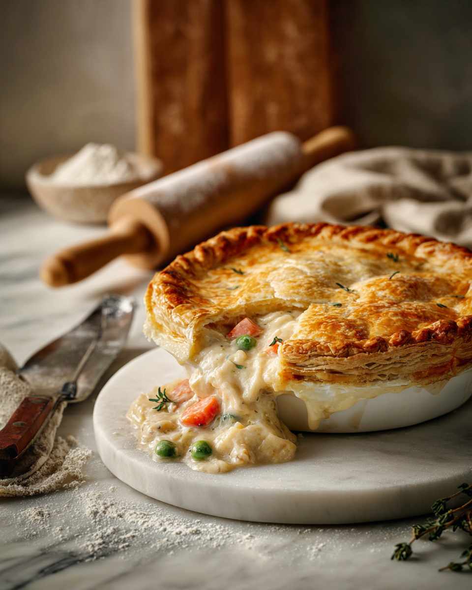 Creamy Cheddar Chicken Pot Pie