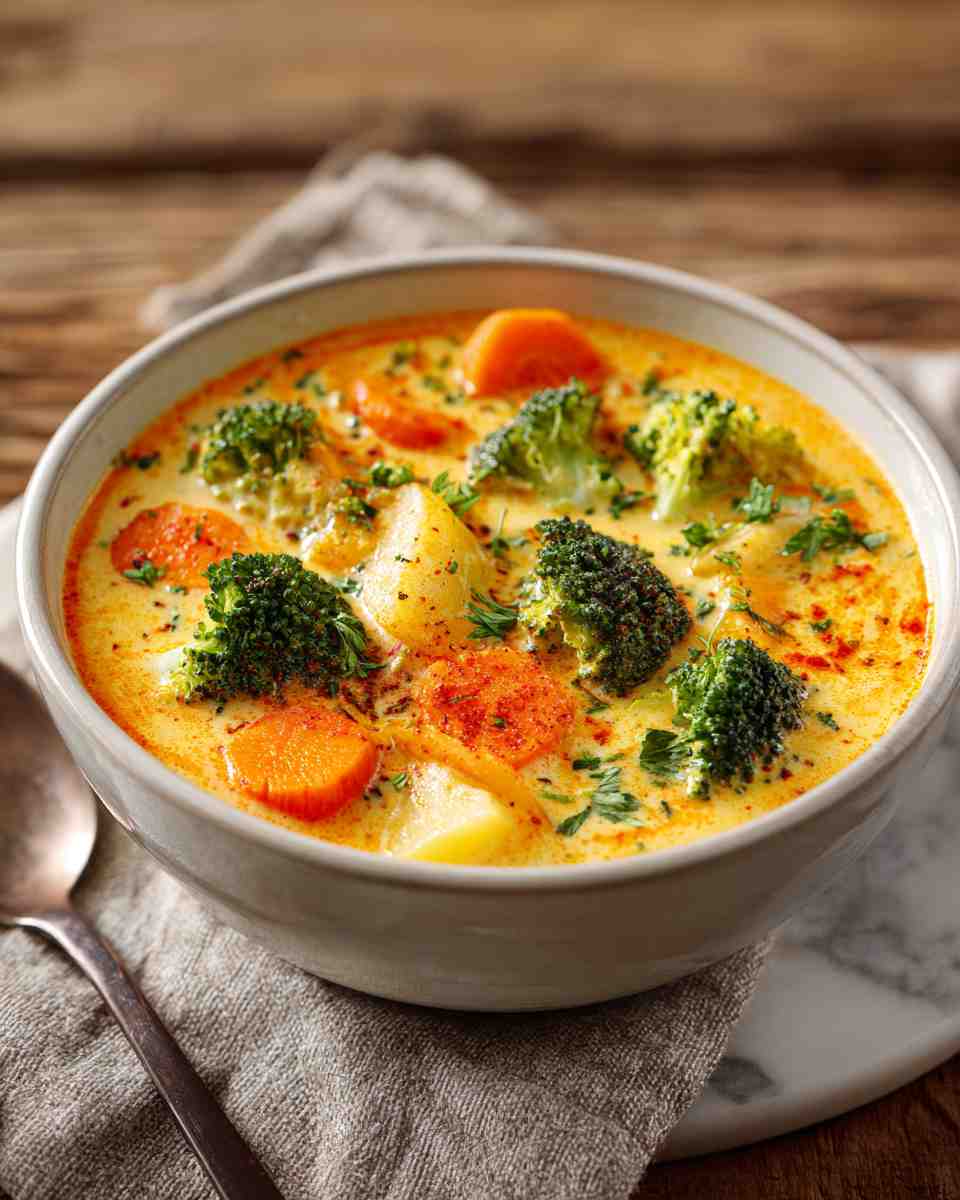 Creamy Cheesy Vegetable Chowder