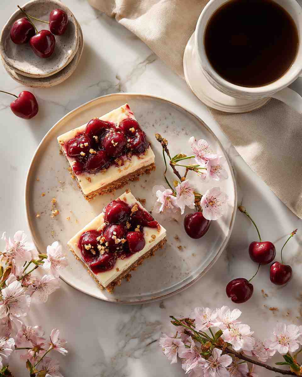 Creamy Cherry Cheesecake Bars