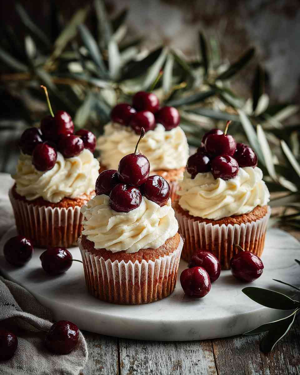 Creamy Cherry Cheesecake Cupcakes