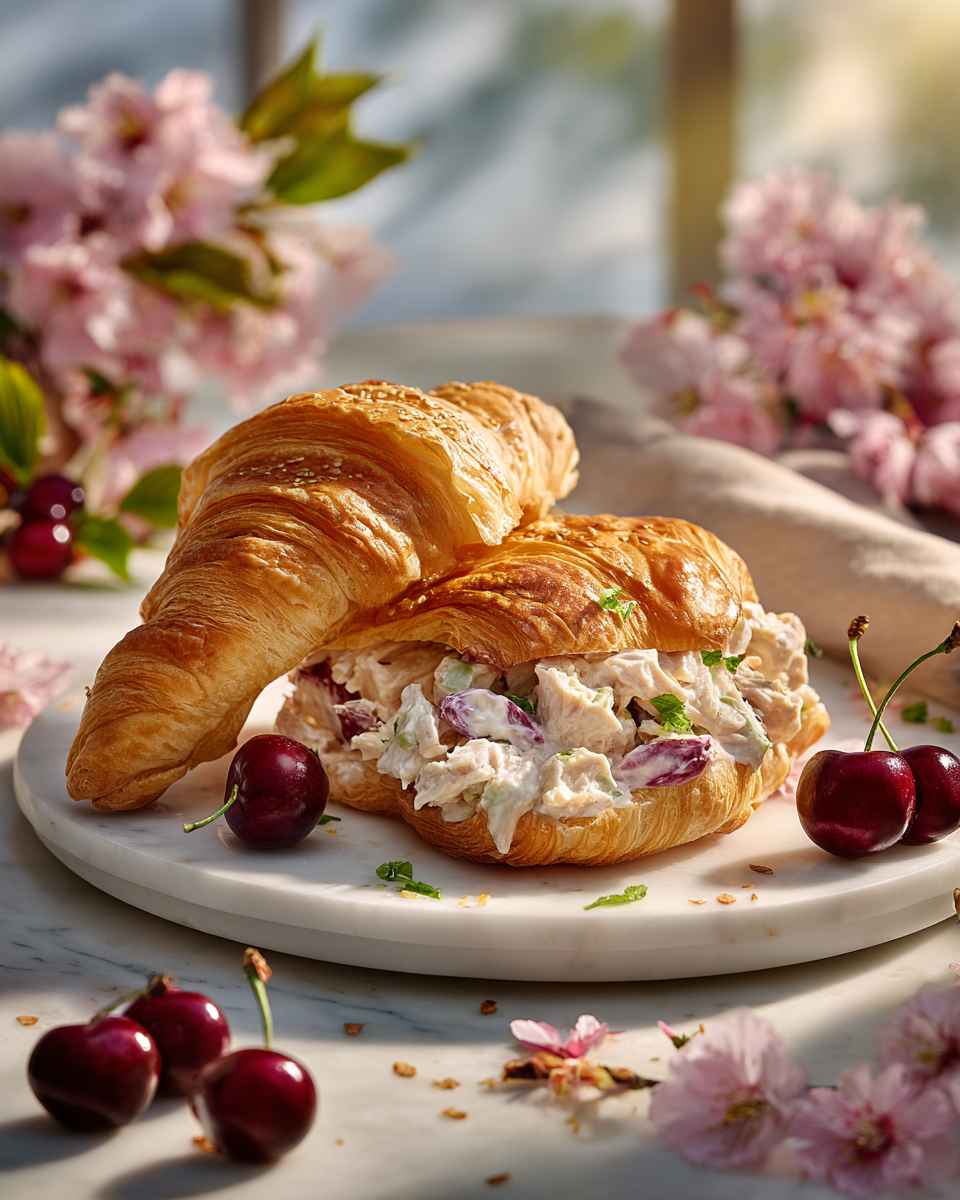Creamy Cherry Chicken Salad Croissants