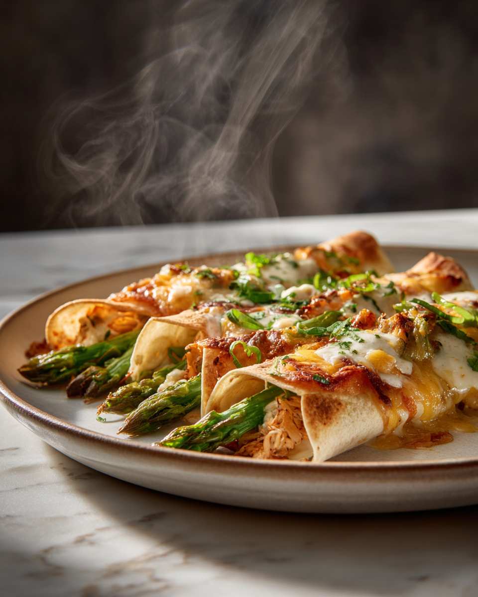 Creamy Chicken and Asparagus Enchiladas