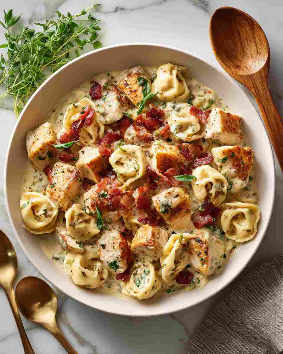 Creamy Chicken and Bacon Tortellini Alfredo