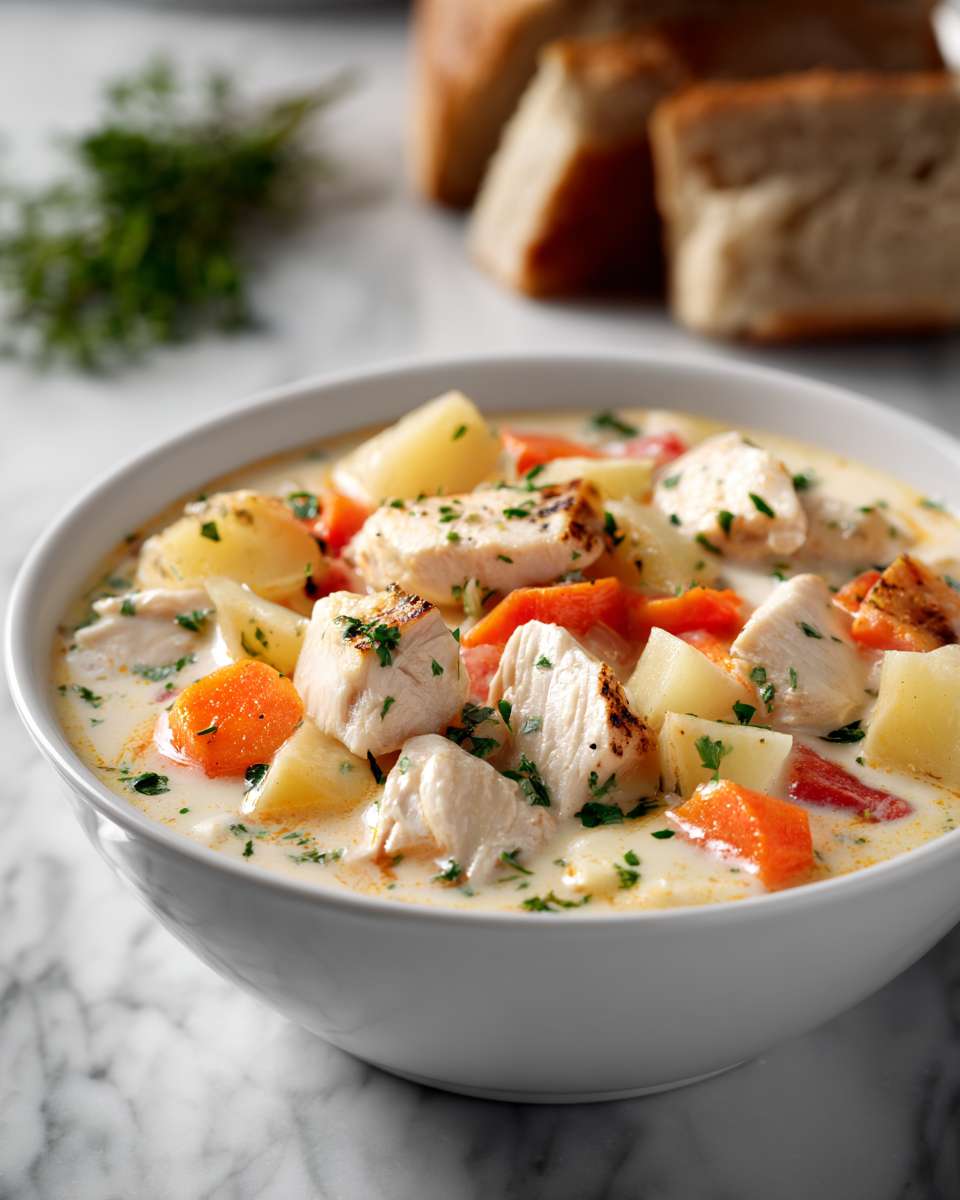 Creamy Chicken and Vegetable Cheese Soup