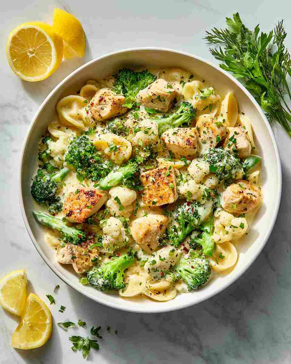 Creamy Chicken and Vegetable Pasta Primavera