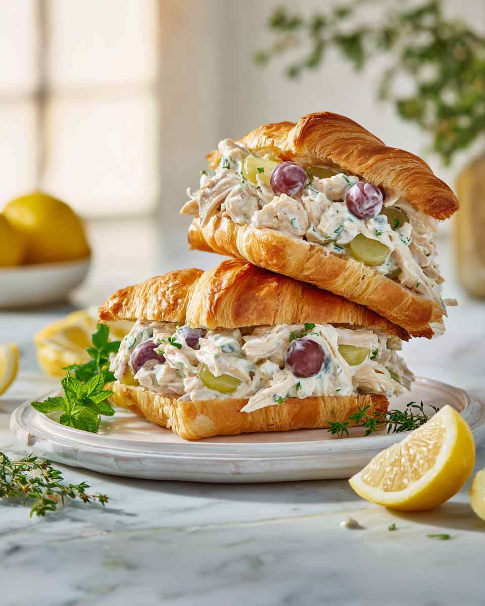 Creamy Chicken Salad Croissant Sandwiches