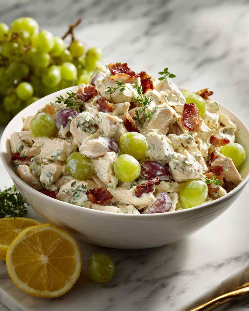 Creamy Chicken Salad with Bacon and Grapes