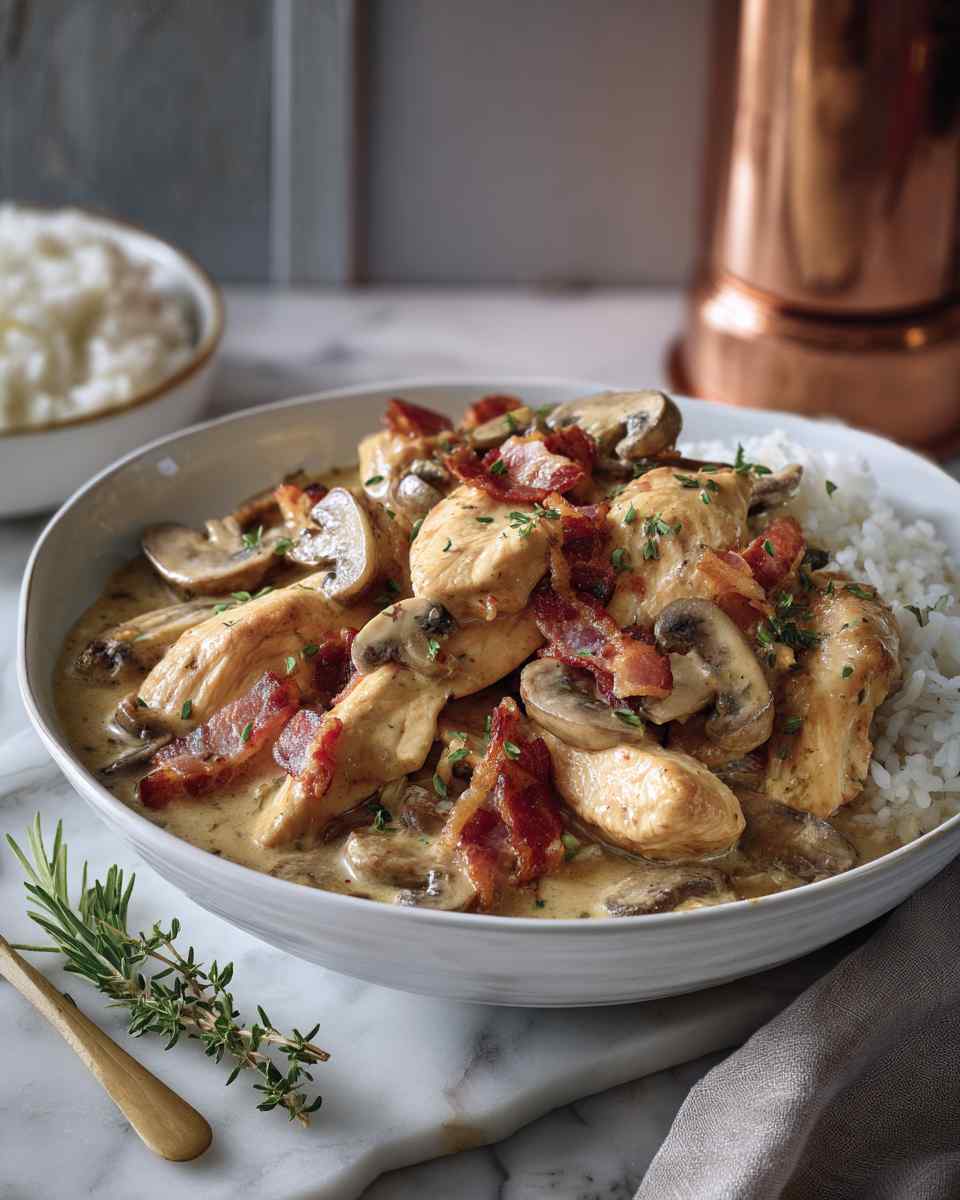 Creamy Chicken Stroganoff with Bacon