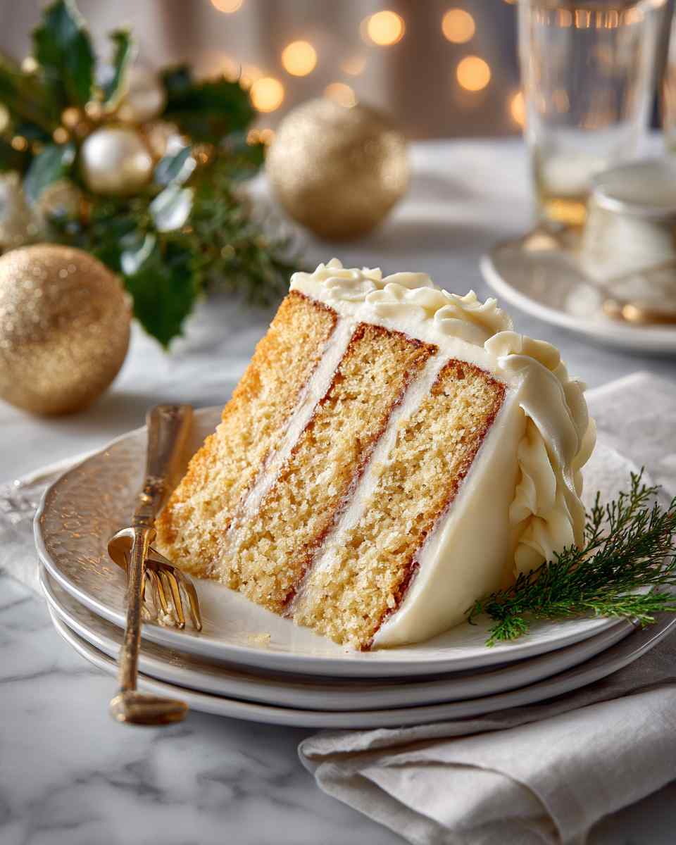 Creamy Eggnog Cake with Rum Flavor