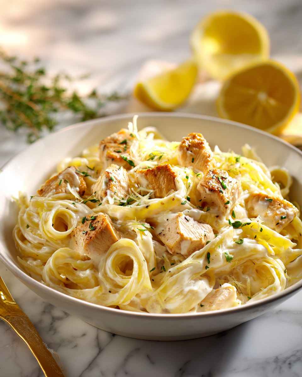Creamy Garlic Chicken Fettuccine Alfredo