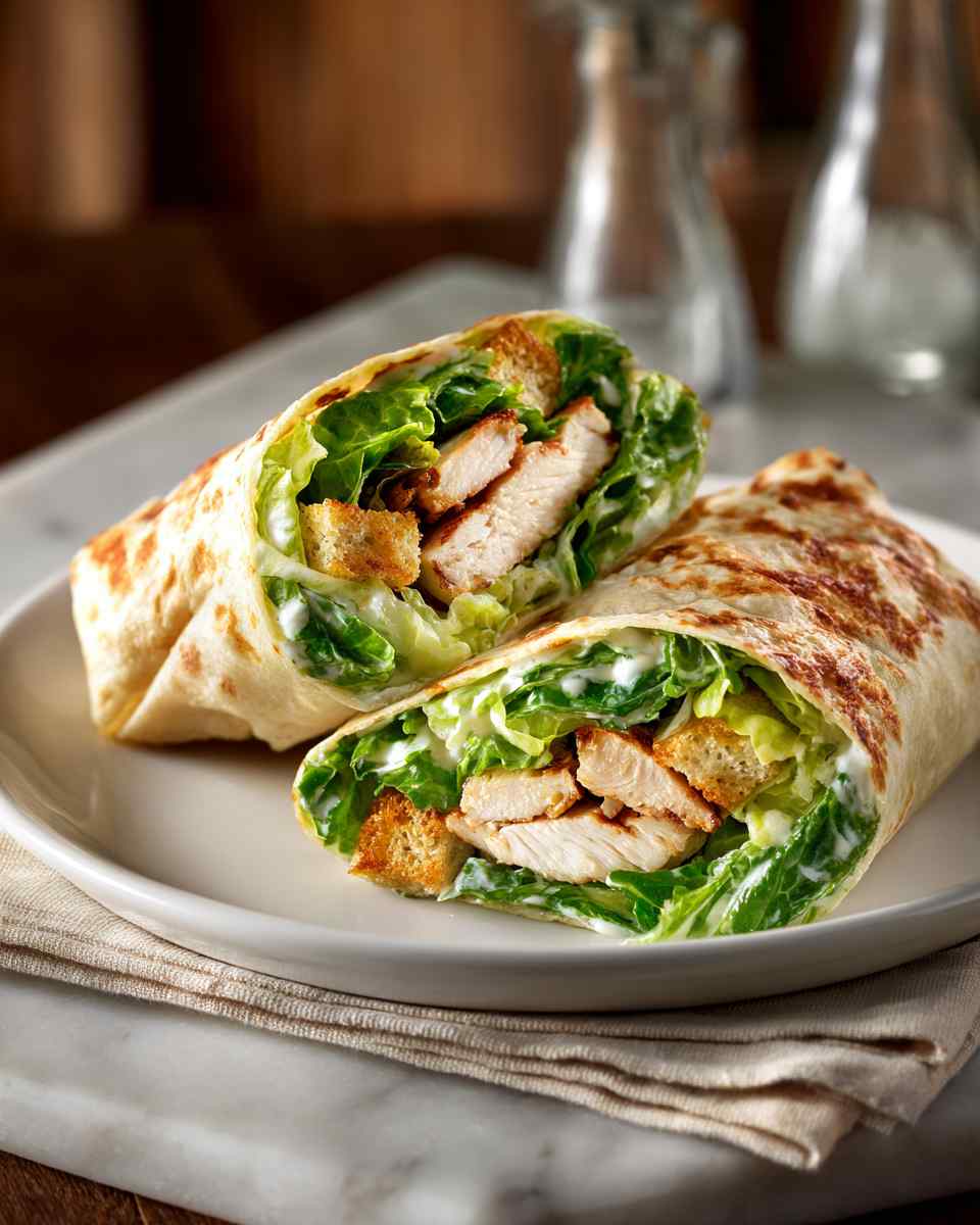 Creamy Grilled Chicken Caesar Wraps