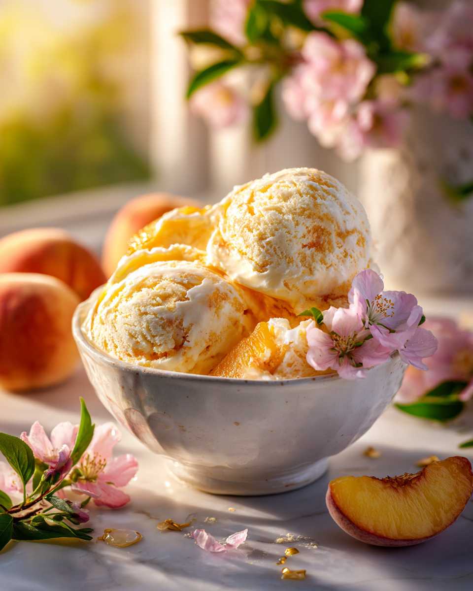 Creamy Homemade Peach Ice Cream