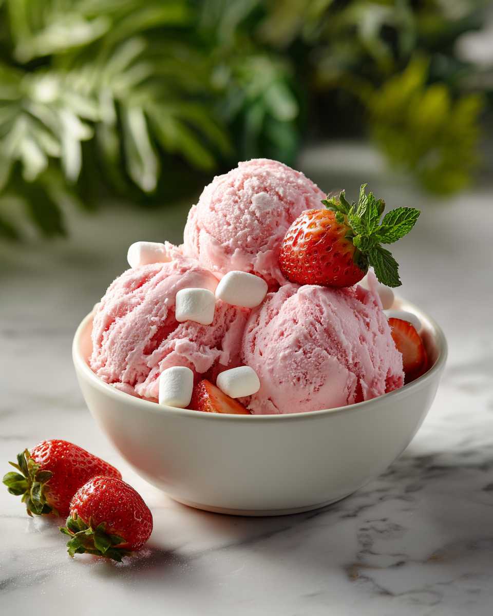 Creamy Homemade Strawberry Ice Cream