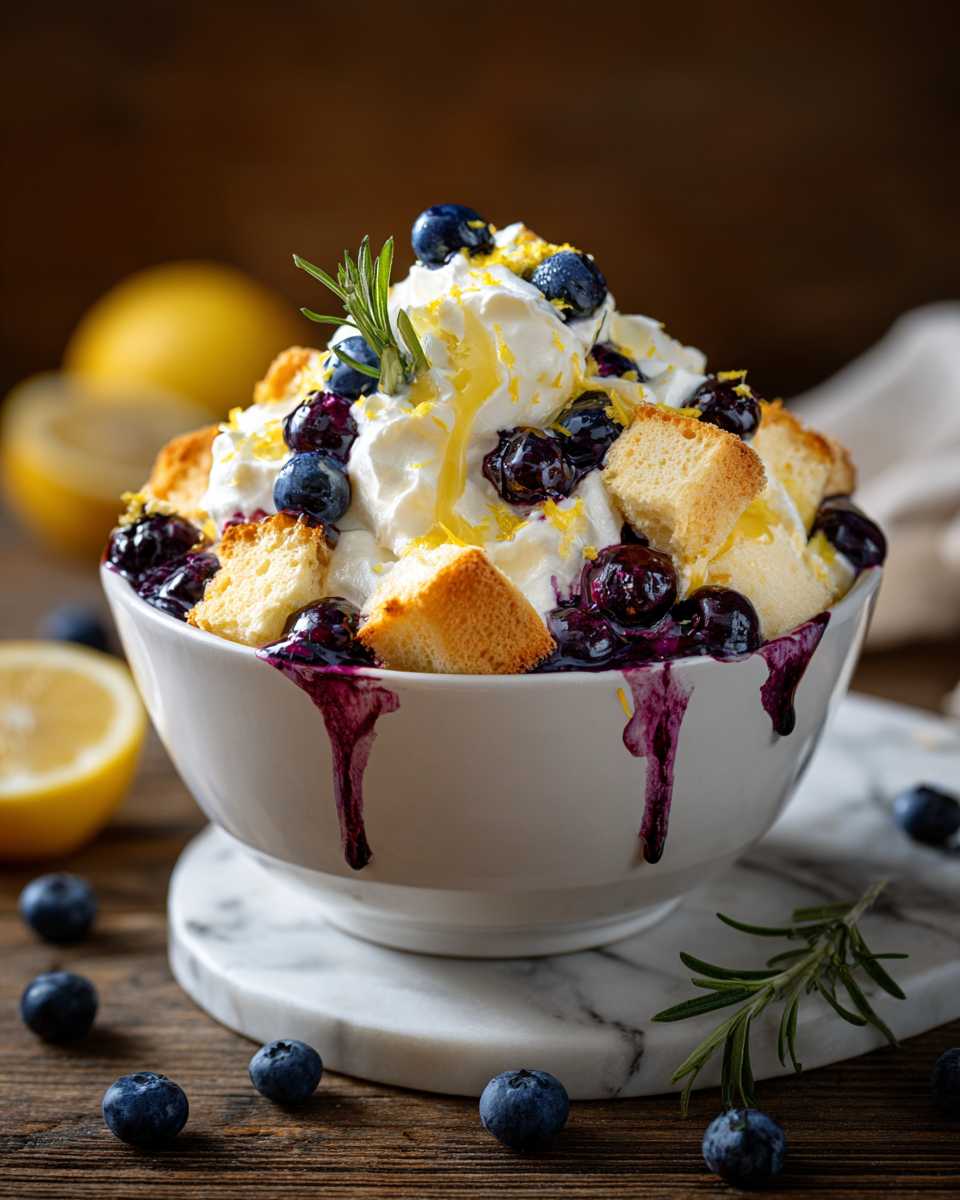 Creamy Lemon Blueberry Trifle