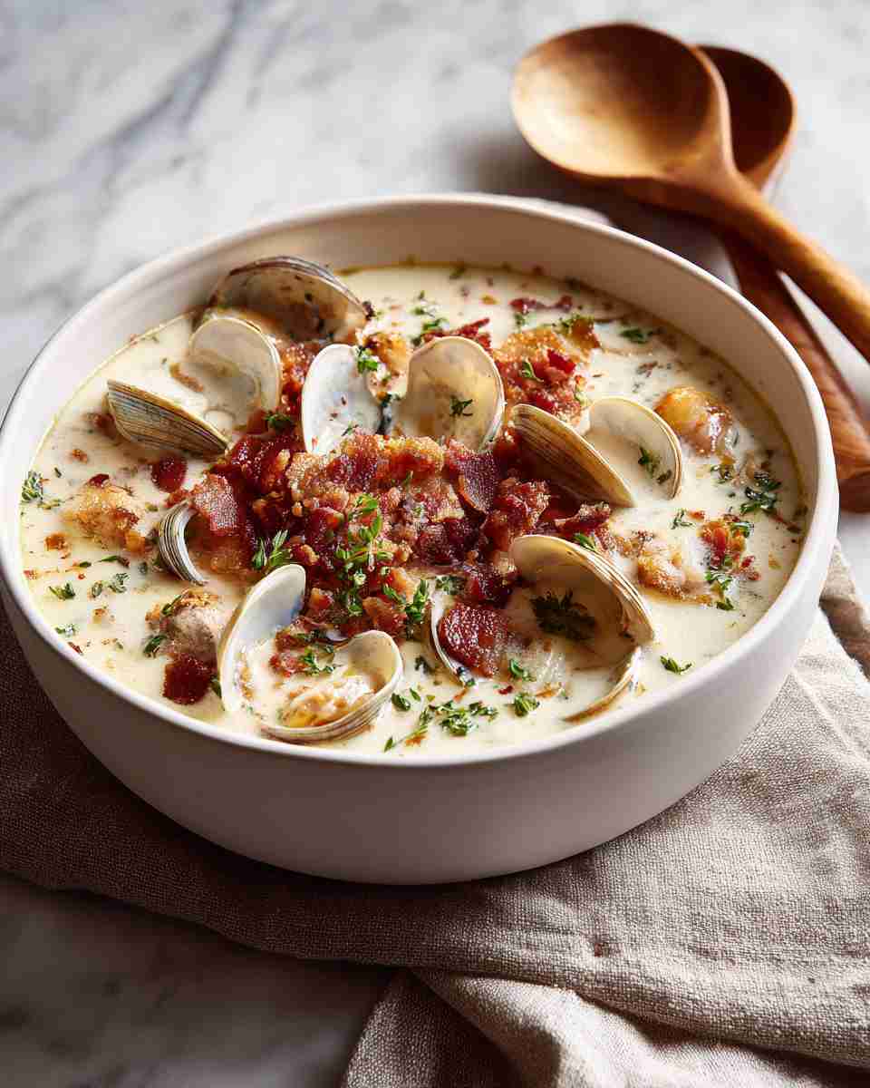 Creamy New England Clam Chowder with Bacon