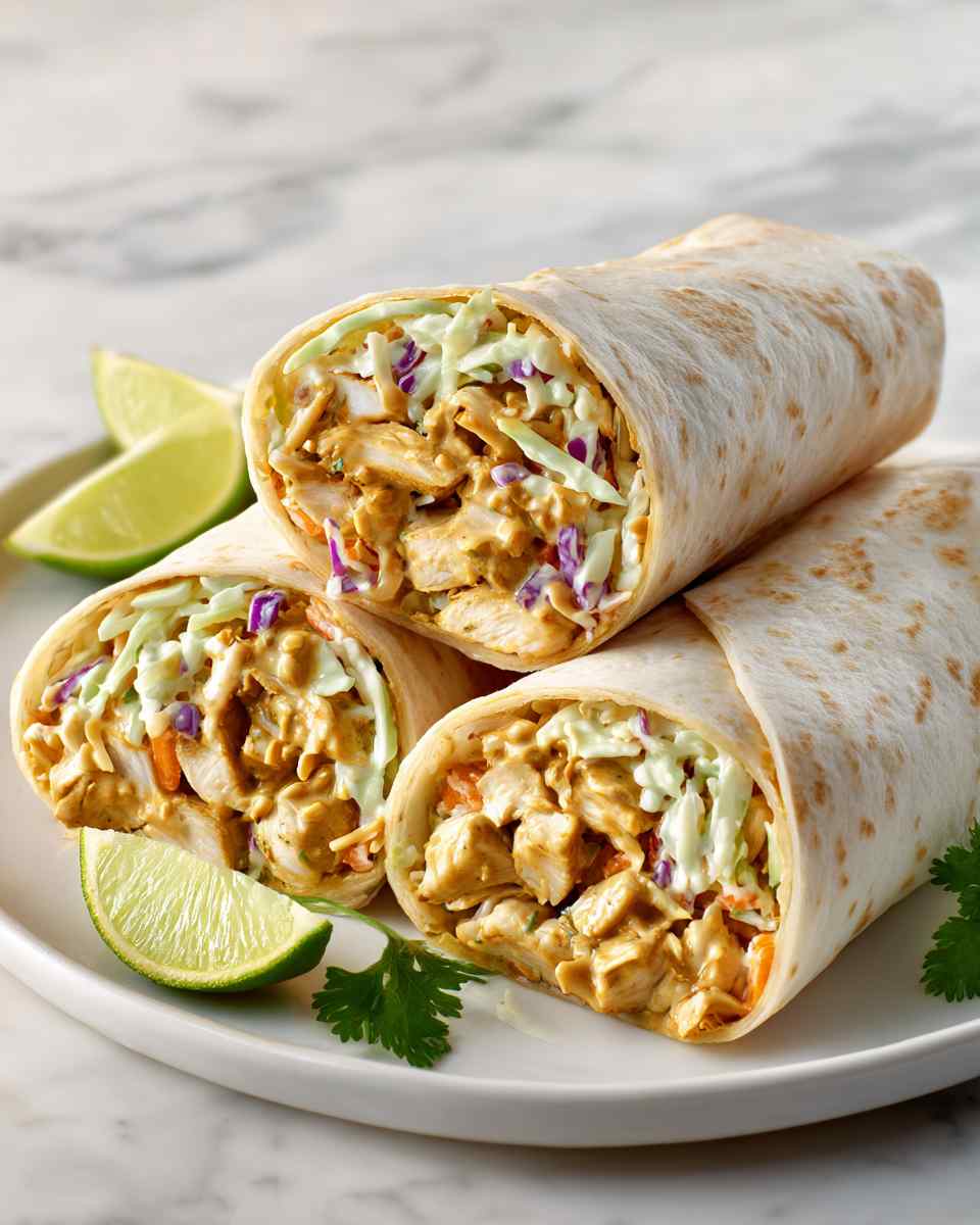 Creamy Peanut Chicken Satay Wraps
