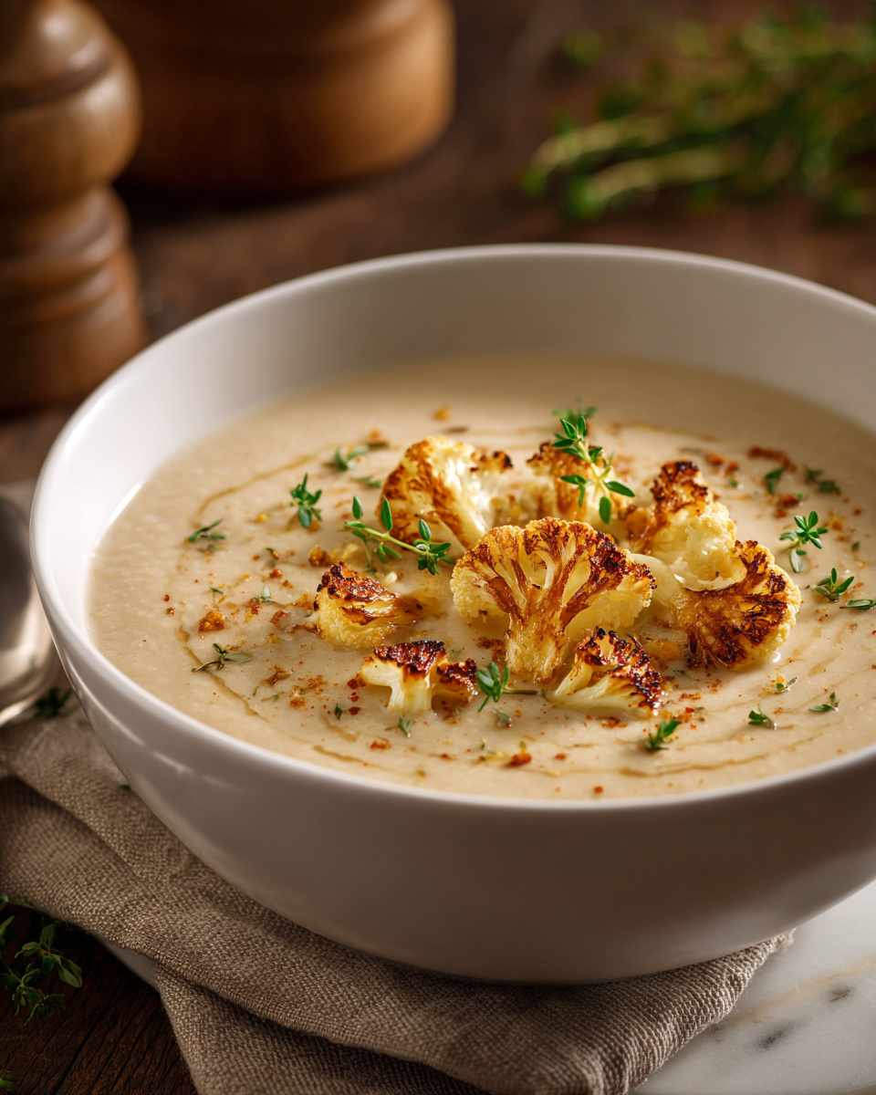 Creamy Roasted Cauliflower and Potato Soup